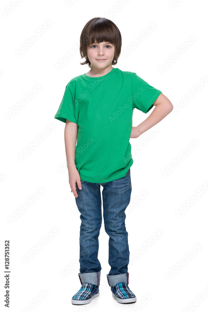 Handsome little boy on the white background Handsome little boy on the white background