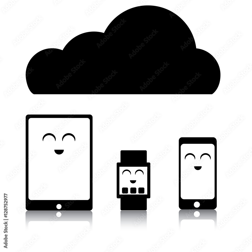 Fototapeta premium Vector illustration of a cloud gadgets