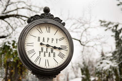 vintage clock with title Happy New Year
