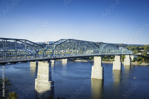 Walnut Pedestrian bridge with clear sky.