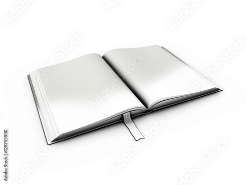 3d Illustration of Blank book cover template with pages
