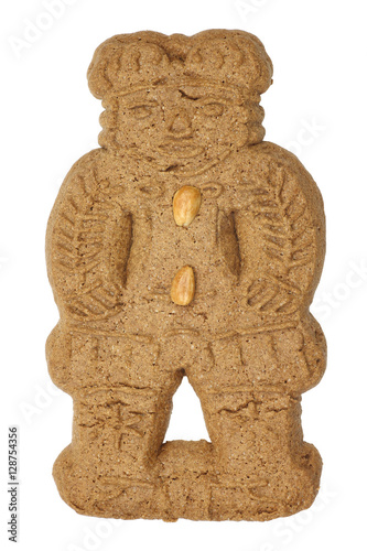 speculaas figure (traditional pastry from Holland) on a white background