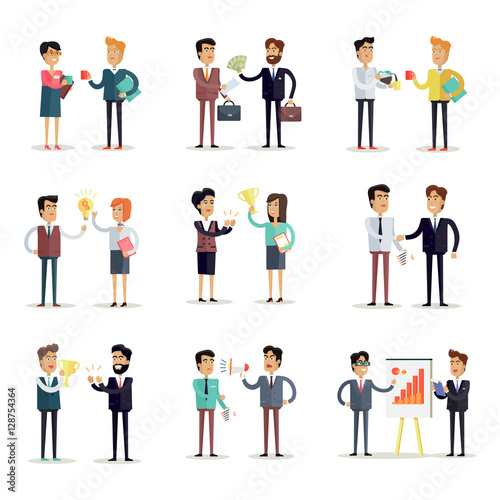 Wallpaper Mural Set of Business Concepts Vector in Flat Design. Torontodigital.ca