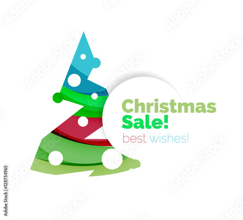 Christmas sale  vector greeting card or banner