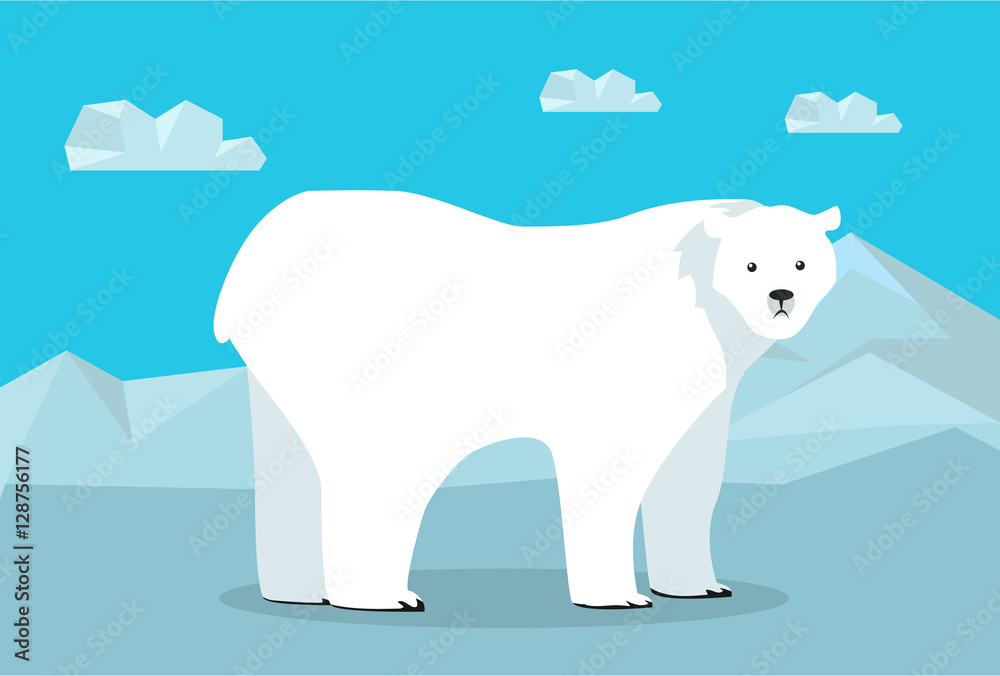Fototapeta premium Funny Polar Bear Illustration