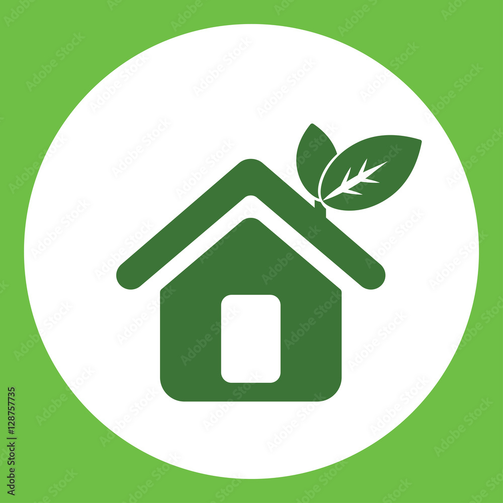 house home bio eco plant nature simple icon in circle house home bio eco plant nature simple icon in circle