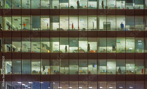 Bratislava - offices at night