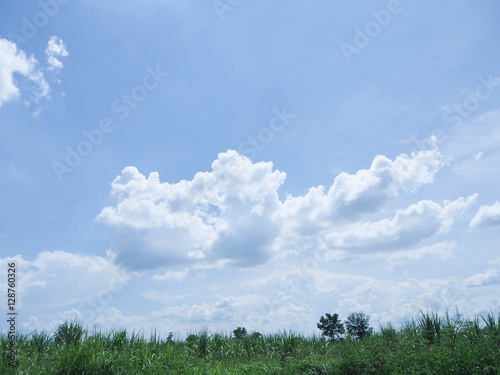 Beautiful blue sky with clouds photo