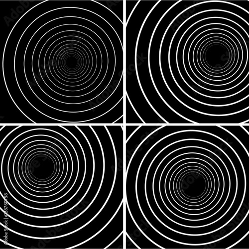 Collection of concentric Lines. Spiral Background. Volute Hypnosis Circular.