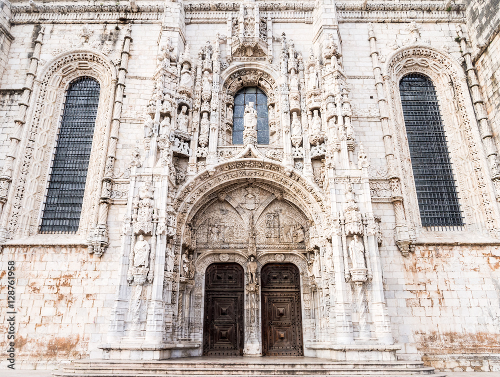 Doors of the Santa Maria Church in Jeronimos Monastery , Lisbon,