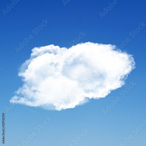 Single white fluffy cloud isolated over blue background © Studio-M