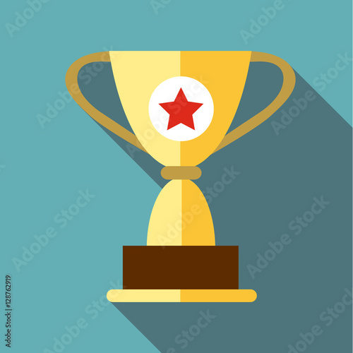 Cup for victory icon. Flat illustration of cup for victory vector icon for web design