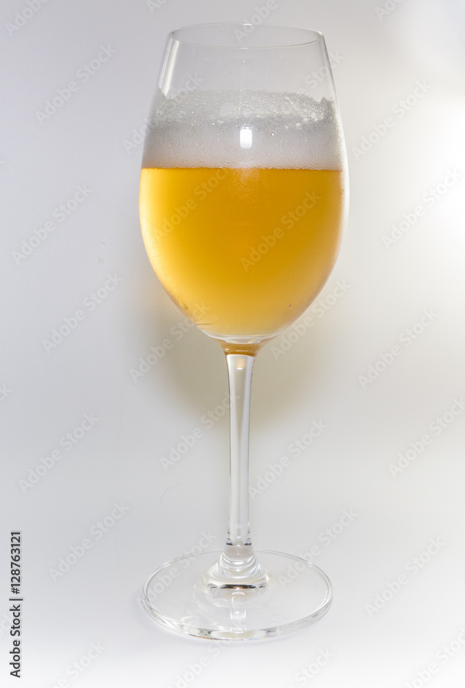 beer in glass on white, wine in glass on white background beer in glass on white, wine in glass on white background