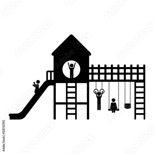 Kids playground with icon. Park fun play toy leisure and outdoor theme. Isolated design. Vector illustration