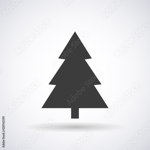 Christmas tree icon and New Year, stylish vector illustration, EPS10