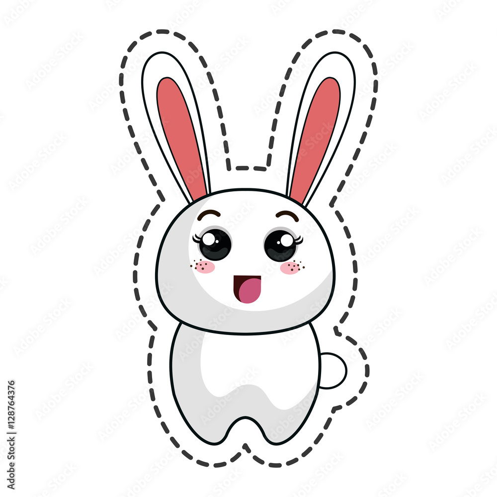 Fototapeta premium cute rabbit kawaii character vector illustration design