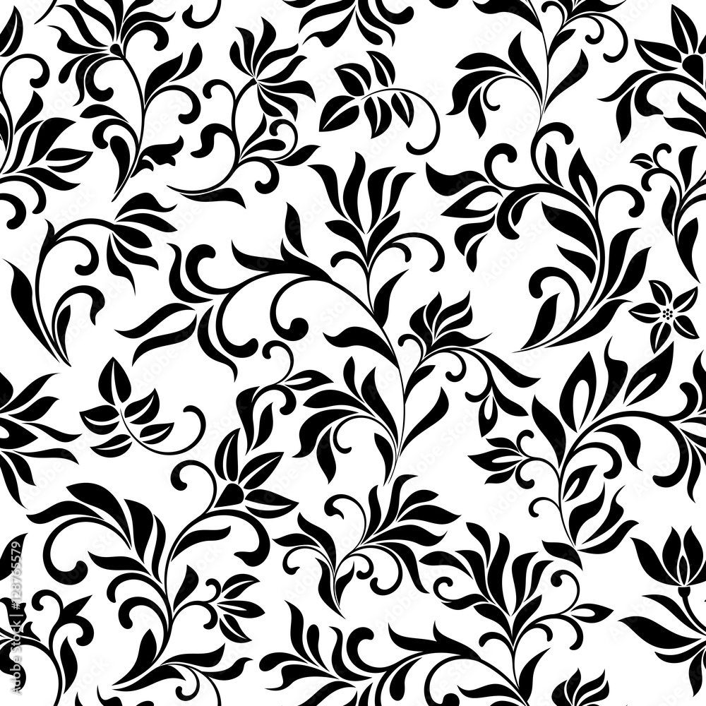 Elegant seamless pattern with decoration flowers on a white background Elegant seamless pattern with decoration flowers on a white background