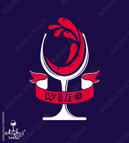 Simple vector wine goblet w...