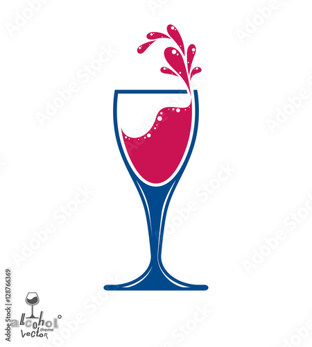 Simple vector wine goblet w...
