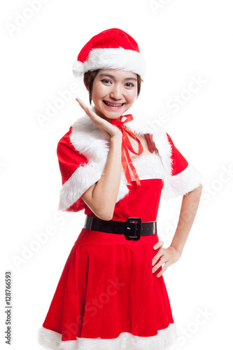 Asian Christmas Santa Claus girl.