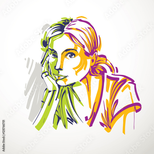 Vector illustration of youn...