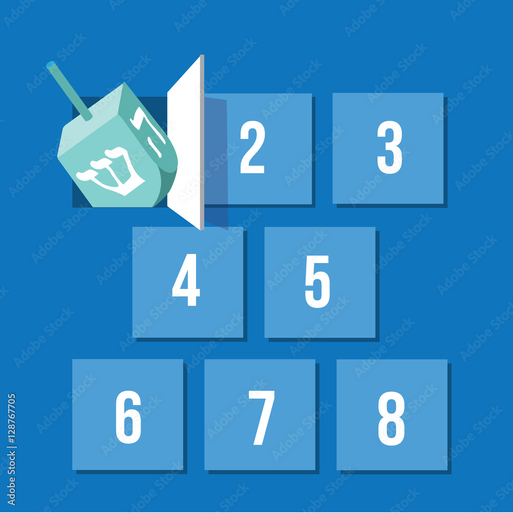 Hanukkah Countdown Advent Calendar. Day 1. PS 10 vector. Stock Vector |  Adobe Stock