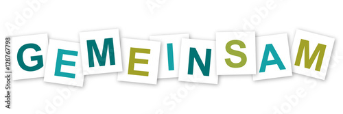 Gemeinsam - Farbig auf Schildern