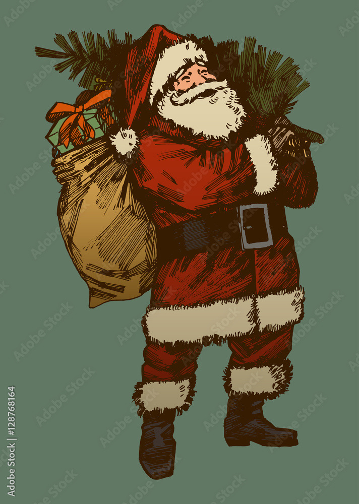 Drawing santa claus christmas character style Vector Image