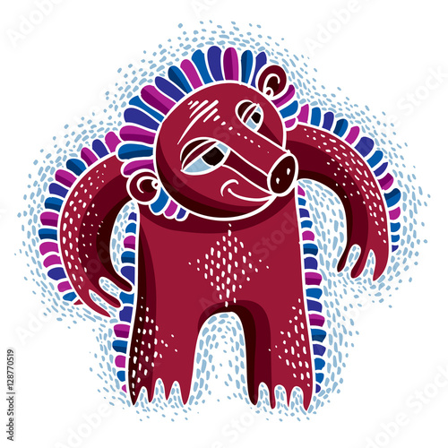 Vector cute Halloween character ogre, fictitious creature. Cool