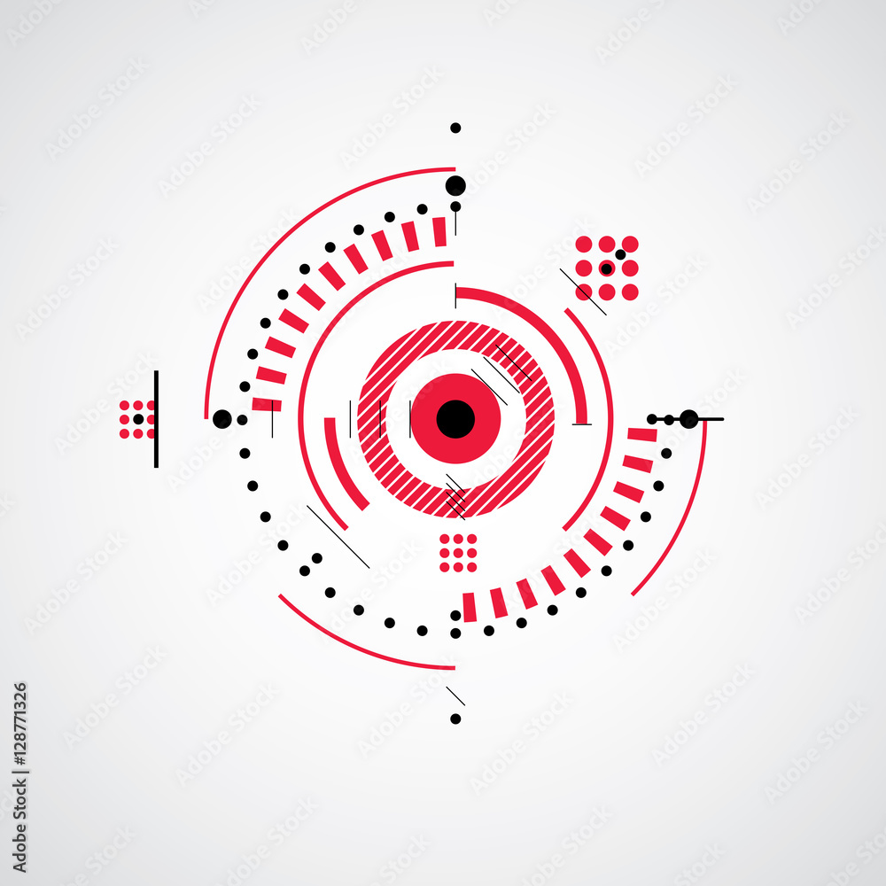 Obraz premium Bauhaus art, decorative modular vector red wallpaper made using