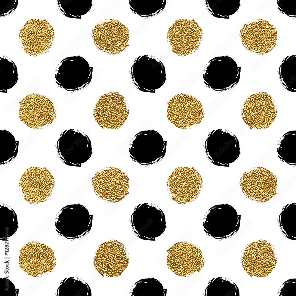 Gold and Black Polka Dots Golden Holiday Dots Holiday Christmas