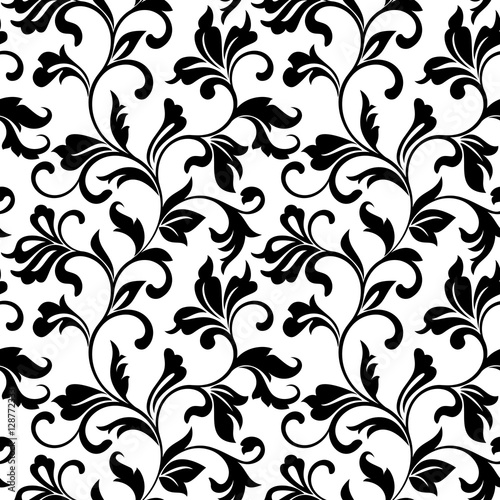 Elegant seamless pattern with classic tracery on a white background