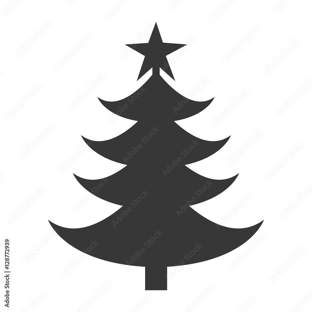 Fototapeta premium merry christmas tree celebration vector illustration design