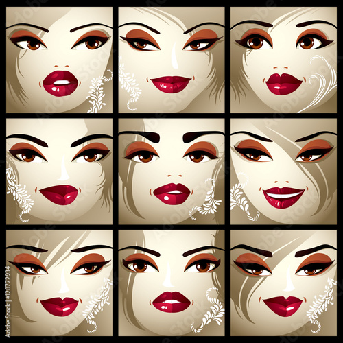 Attractive ladies vector po...