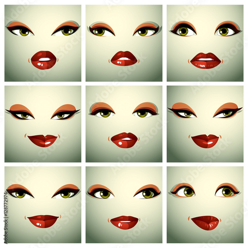 Set of vector portraits of ...