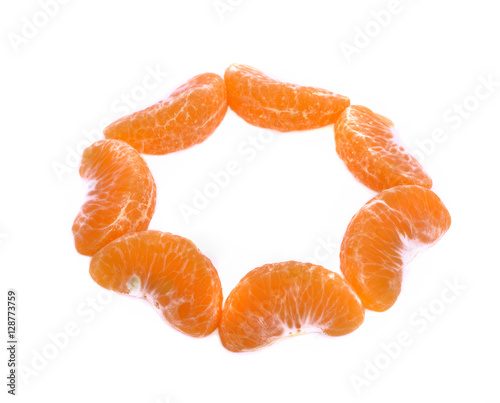 Mandarin, tangerine citrus fruit isolated on white background.