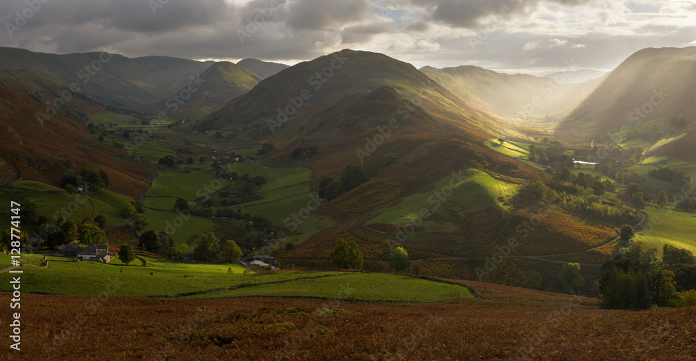 Beautiful light on Martindale Valley, Lake District.