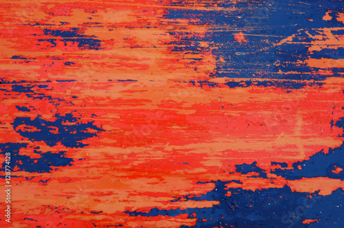 Red, Blue and Orange Distressed Metal Background Texture