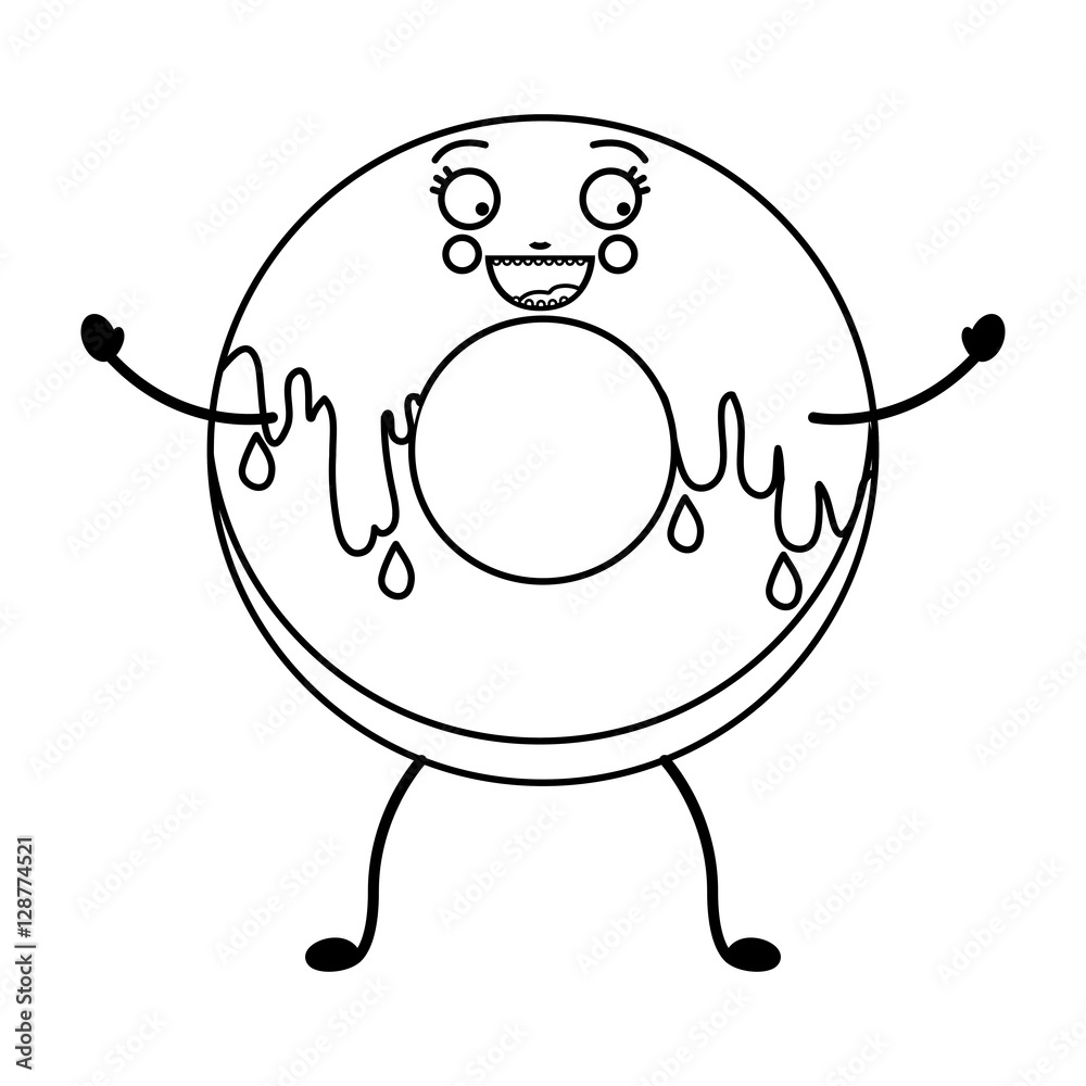 Donut decorated icon. Dessert sweet pastry and bakery theme. Isolated design. Vector illustration Donut decorated icon. Dessert sweet pastry and bakery theme. Isolated design. Vector illustration