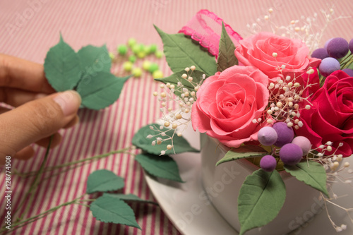 How to Make Preservrd Flower and Clay Flower Arrangement, Making