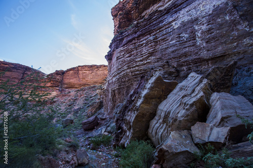 Grand Canyon fallen rocks lower canyon