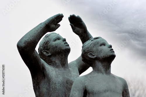 Bronze sculpture at a park in Oslo
