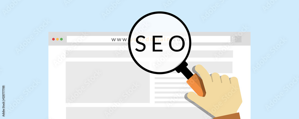 on page Search Engine Optimization ( SEO ) for  internet marketing - obrazy, fototapety, plakaty 