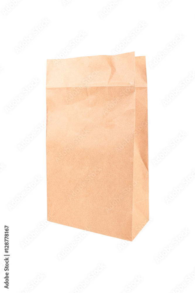 brown paper food container isolated on white brown paper food container isolated on white