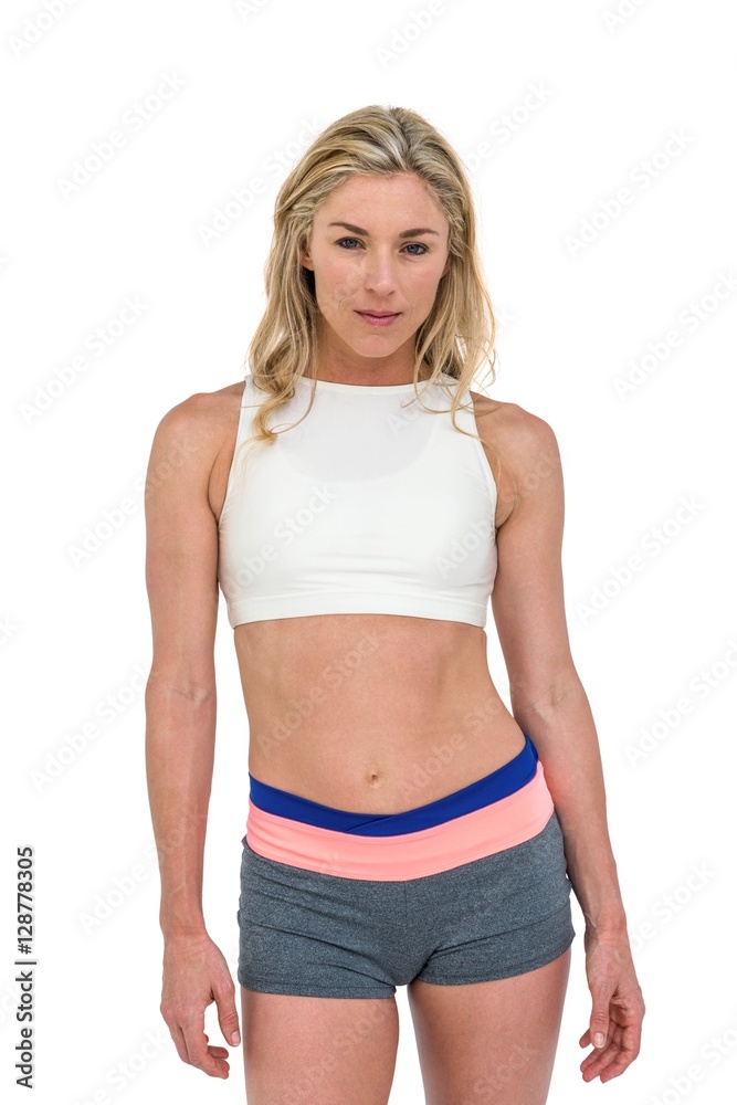Portrait of athlete standing on white background Portrait of athlete standing on white background