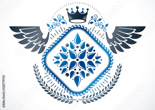 Heraldic emblem isolated vector illustration.