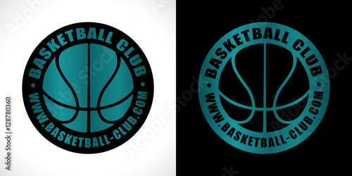 logo club basket sport bleu métalique