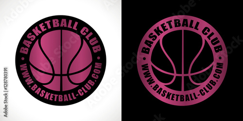 logo club basket sport rose métalique
