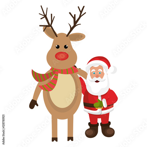 reindeer christmas character icon vector illustration design © Gstudio