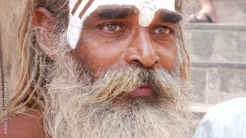 Sadhu man in Varanasi, India photo
